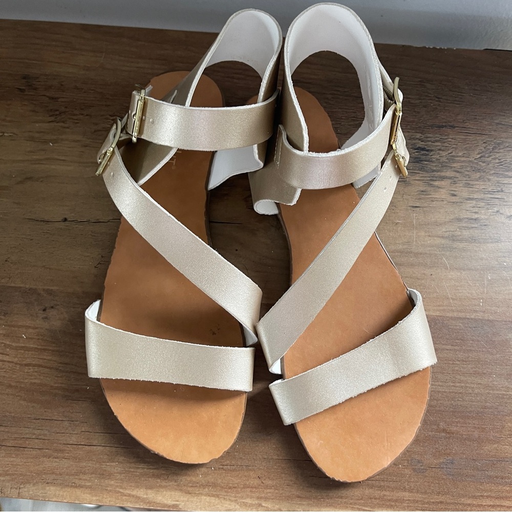 Limelight Cream Sandals with Modern Straps